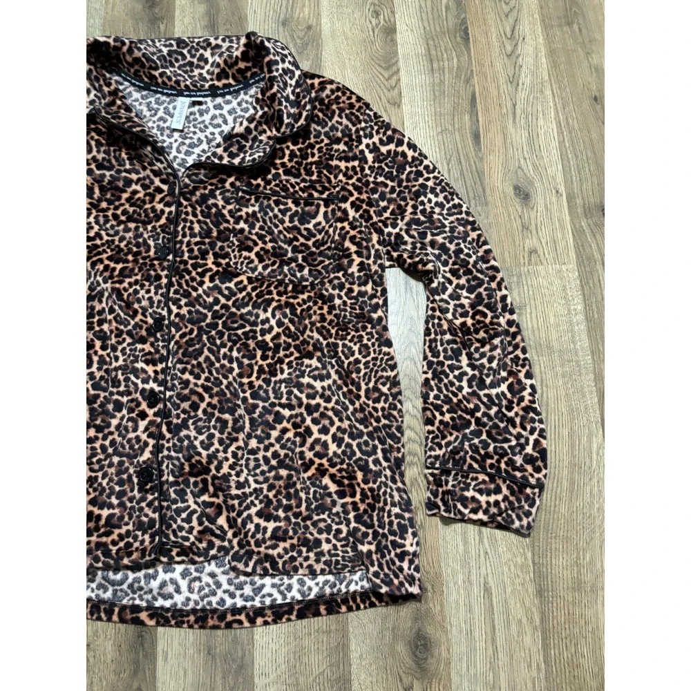 Joyspun Pajama Set Women Size 2X Leopard Print Velvet 2-Piece Sleepwear